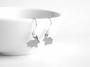 Silver Bunny Earrings, little silver rabbit earring, small rabbit dangle earring, baby bunny earring, girls Easter earring tiny silver bunny