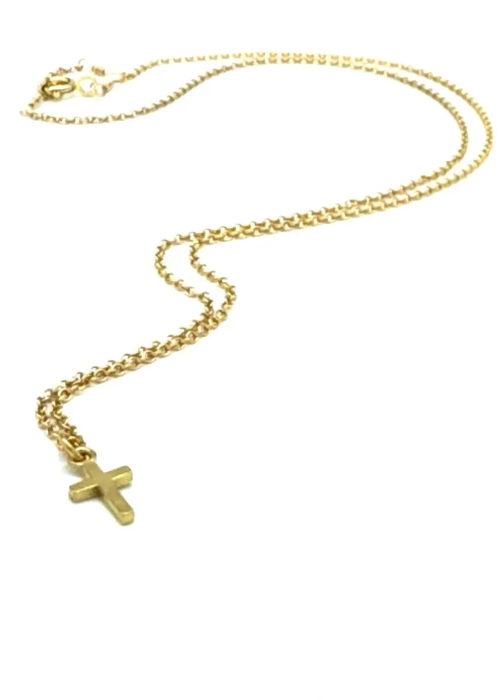 Silver Girl Tiny Cross Necklace