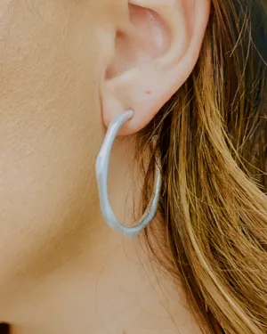 Silver Open Hoops