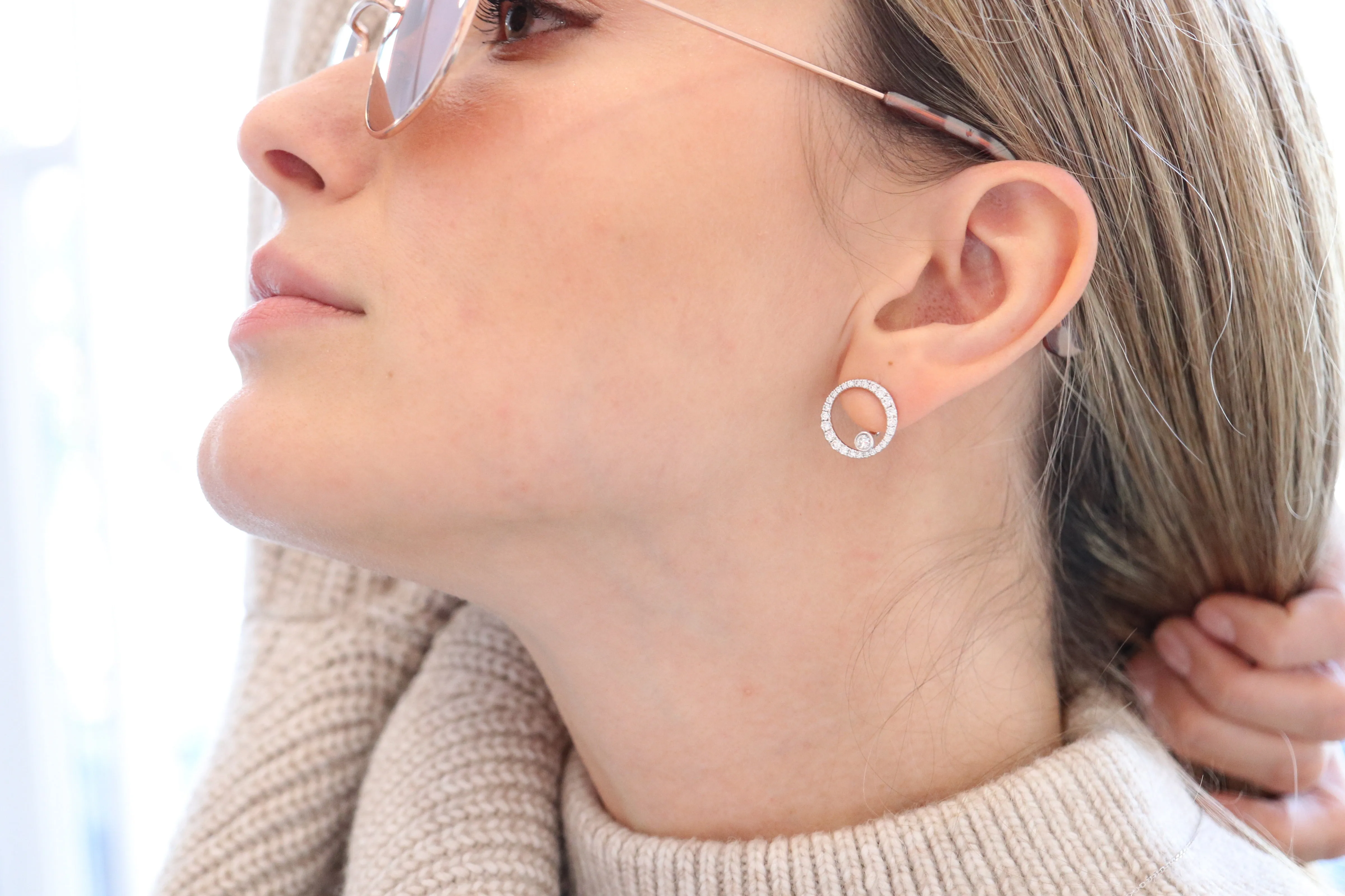 Skyline 1.01ct Wavy Earrings <br> E-00442WHT