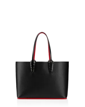 Small Cabata Leather Tote in Black