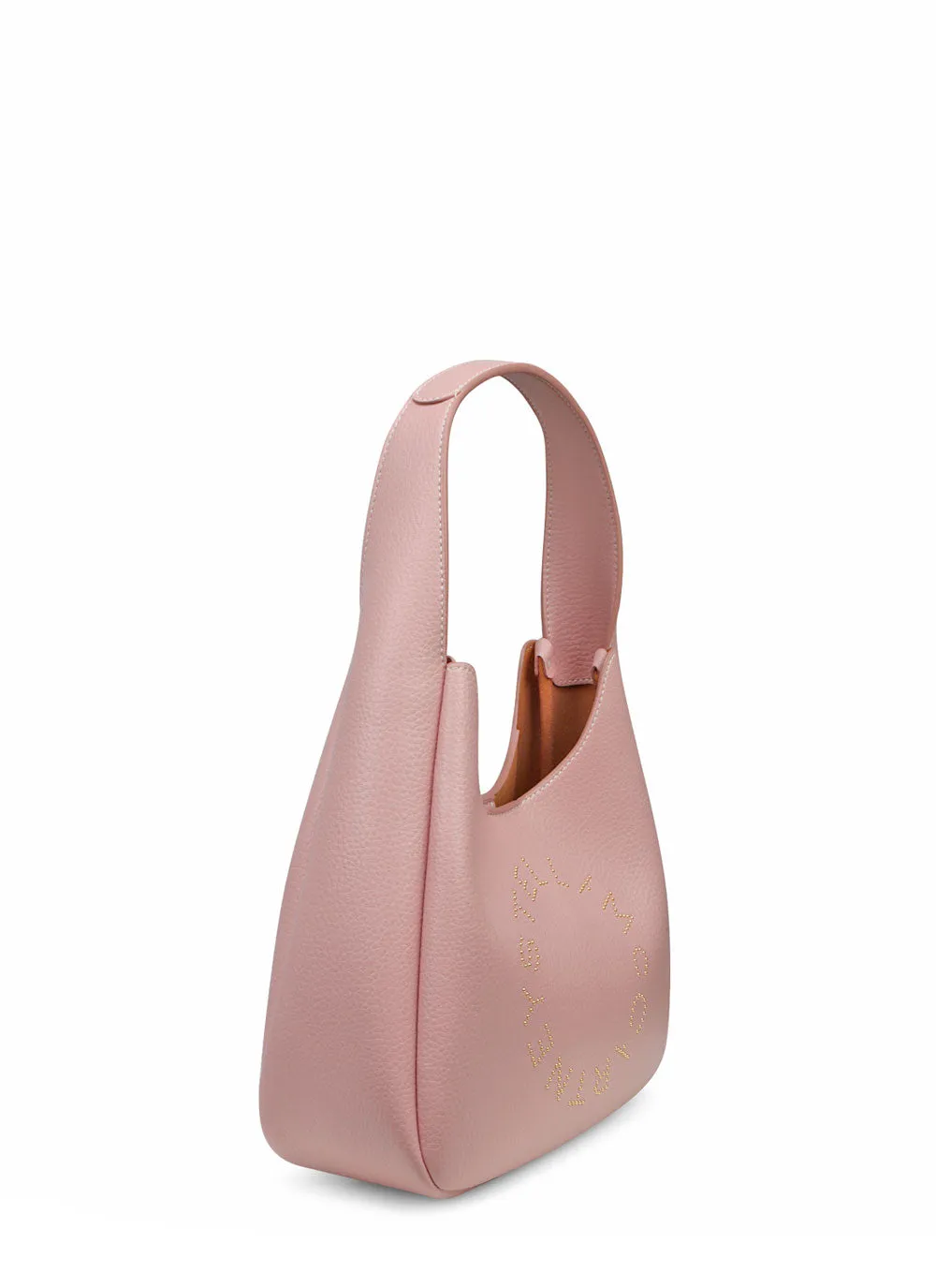 Small Hobo Studded Logo Tote in Pale Mauve