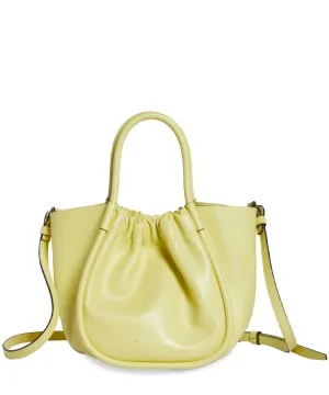 Small Ruched Crossbody Tote in Lemongrass