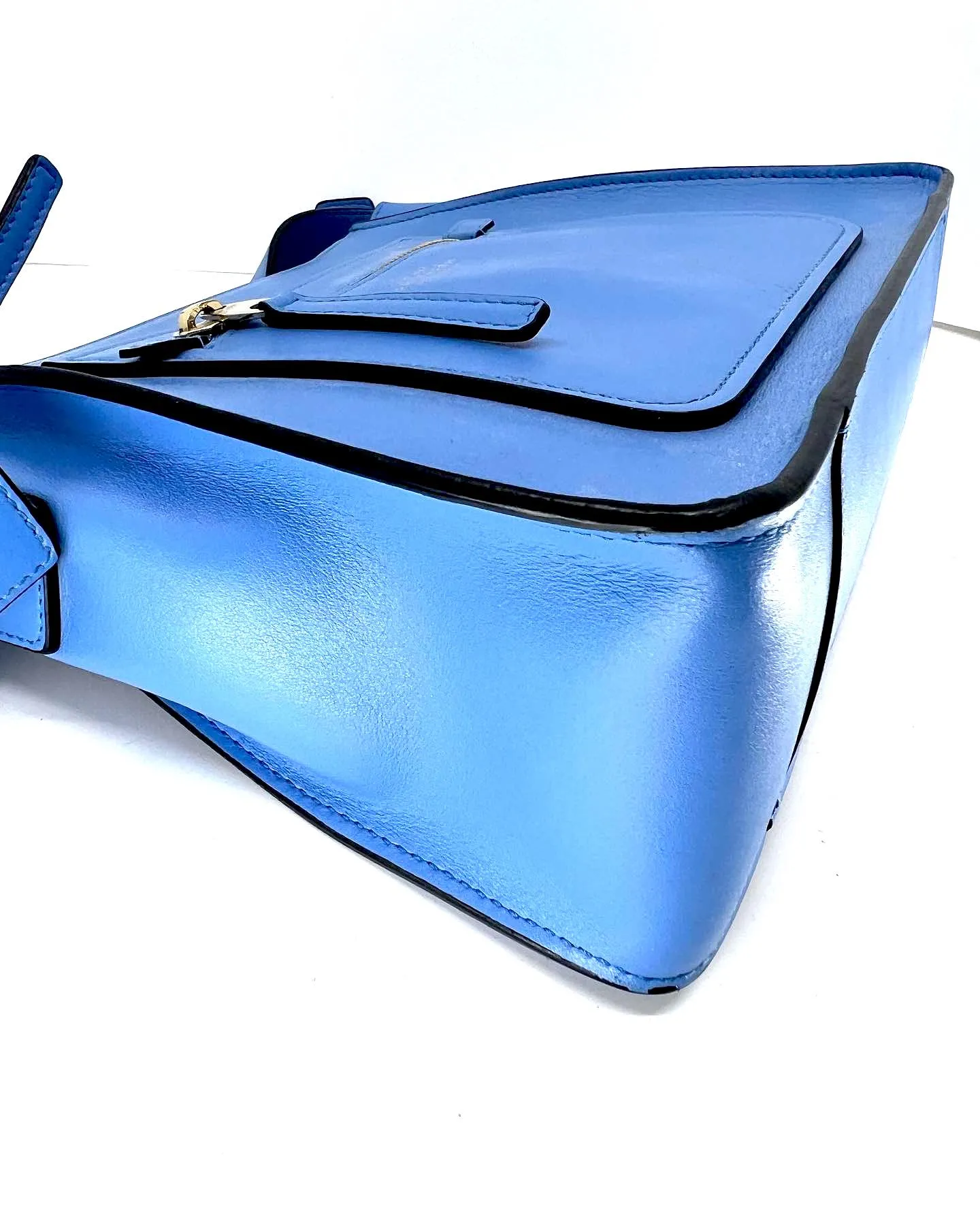 SMYTHSON OF BOND STREET TRAPEZE SHAPED LEATHER CROSSBODY BAG
