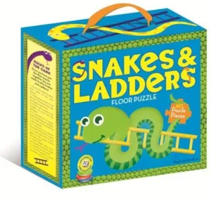 Snakes & Ladders Giant 60 Piece Floor Puzzle! Finish the Puzzle & Play! A dice and counters are also included in the handy carry box.