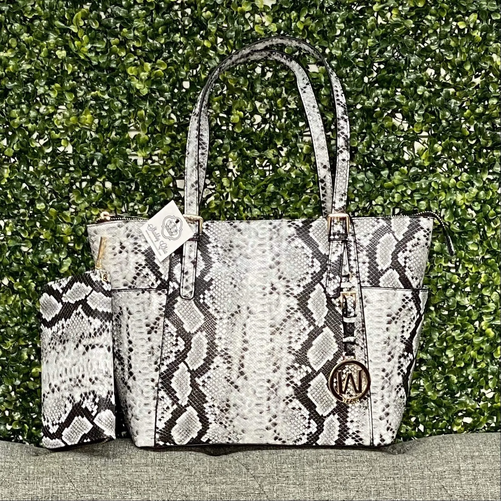 Snakeskin 2 piece Handbag set