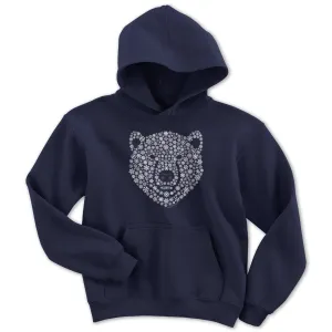 Snowflake Polar Bear Face Youth Hoodie