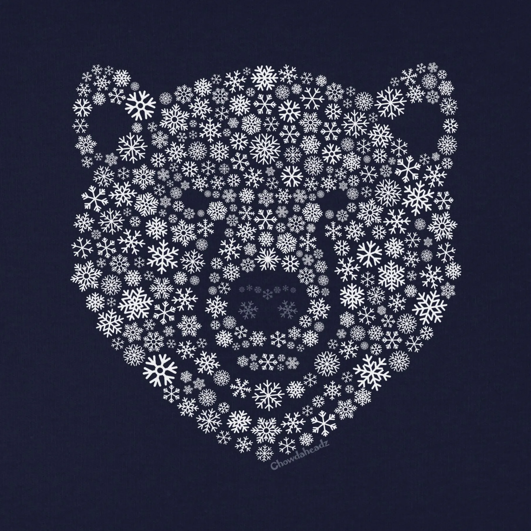 Snowflake Polar Bear Face Youth Hoodie