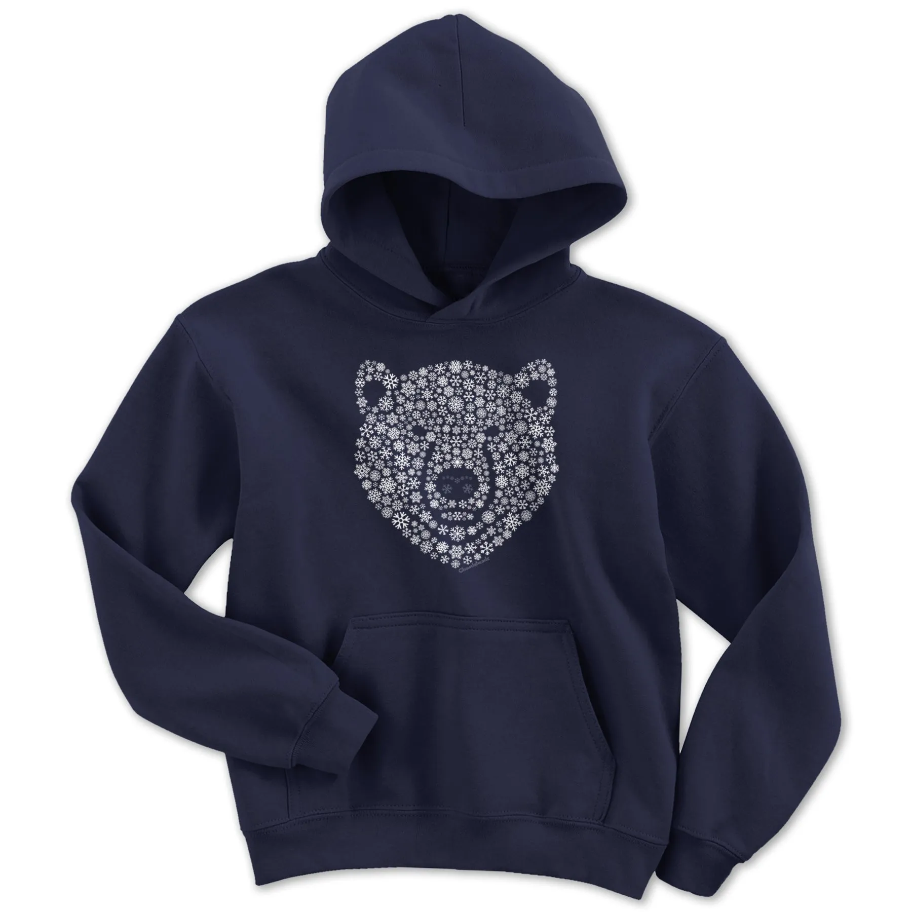 Snowflake Polar Bear Face Youth Hoodie