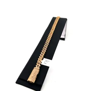 Solid yellow gold sharp edge Cuban bracelet