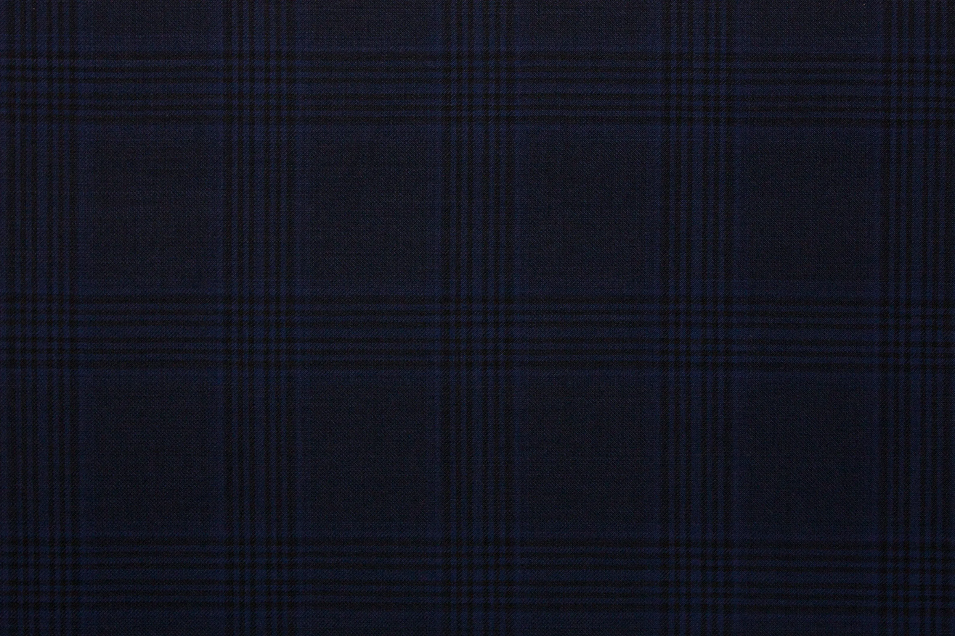 Space Blue With Broad Check Vest