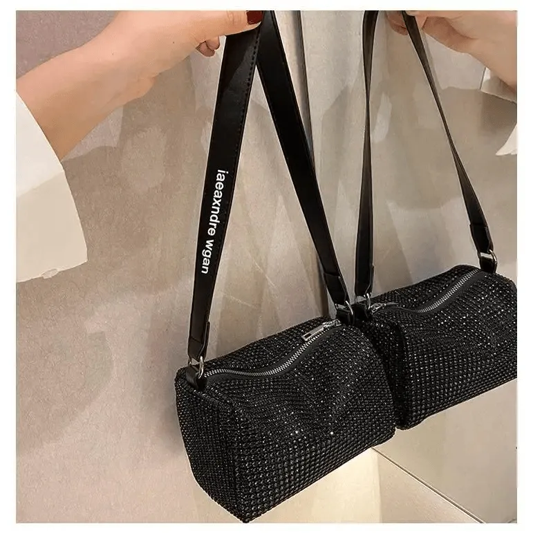Sparkling Rhinestone Bag For Females Mini Portable Hand Bag Diamond Messenger Bag Fashionable Zipper Feminina Evening bag