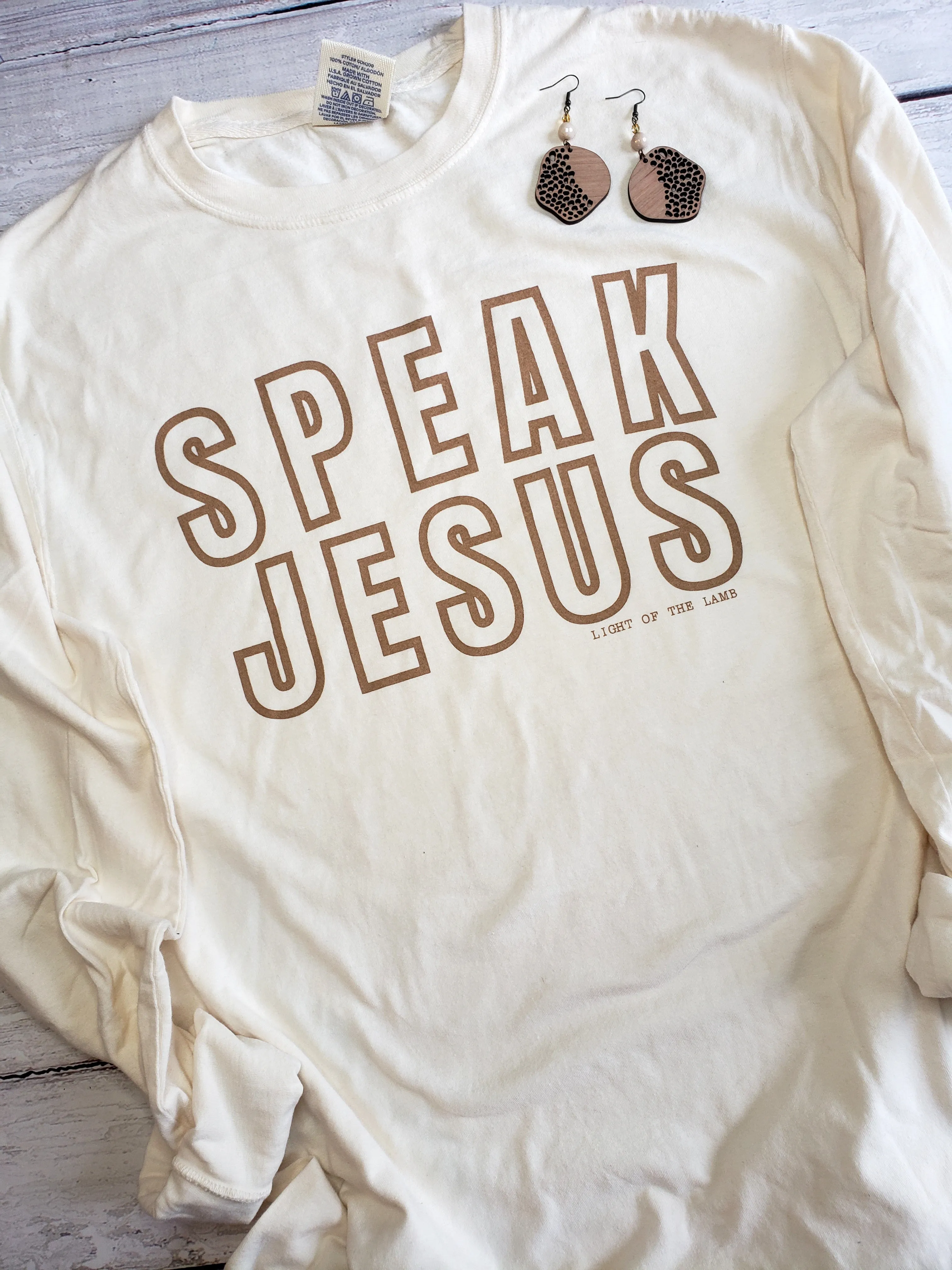 Speak Jesus Comfort Wash LS Tee