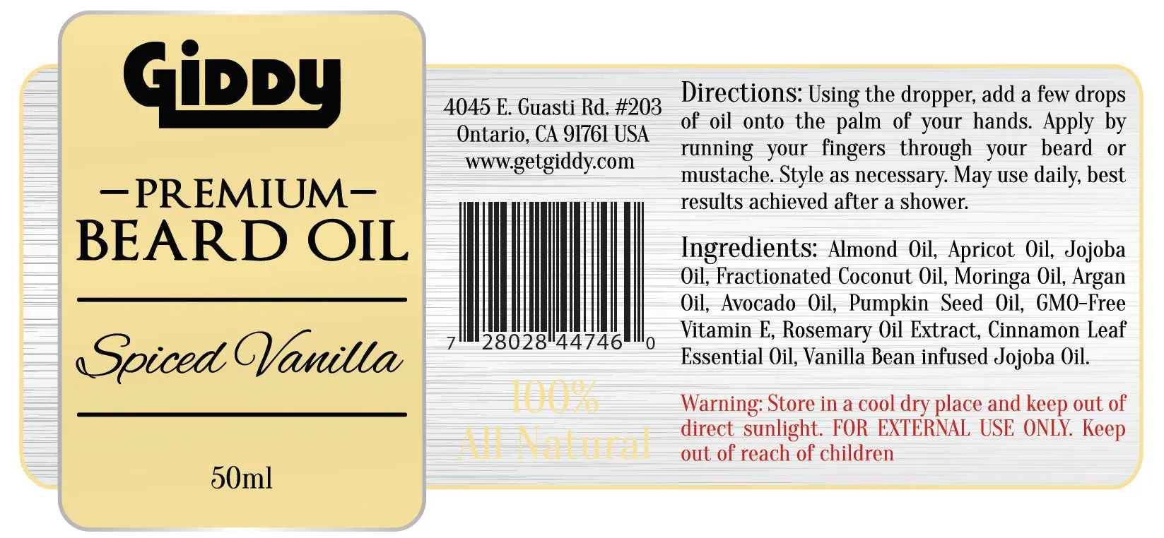 Spiced Vanilla Premium Beard Oil