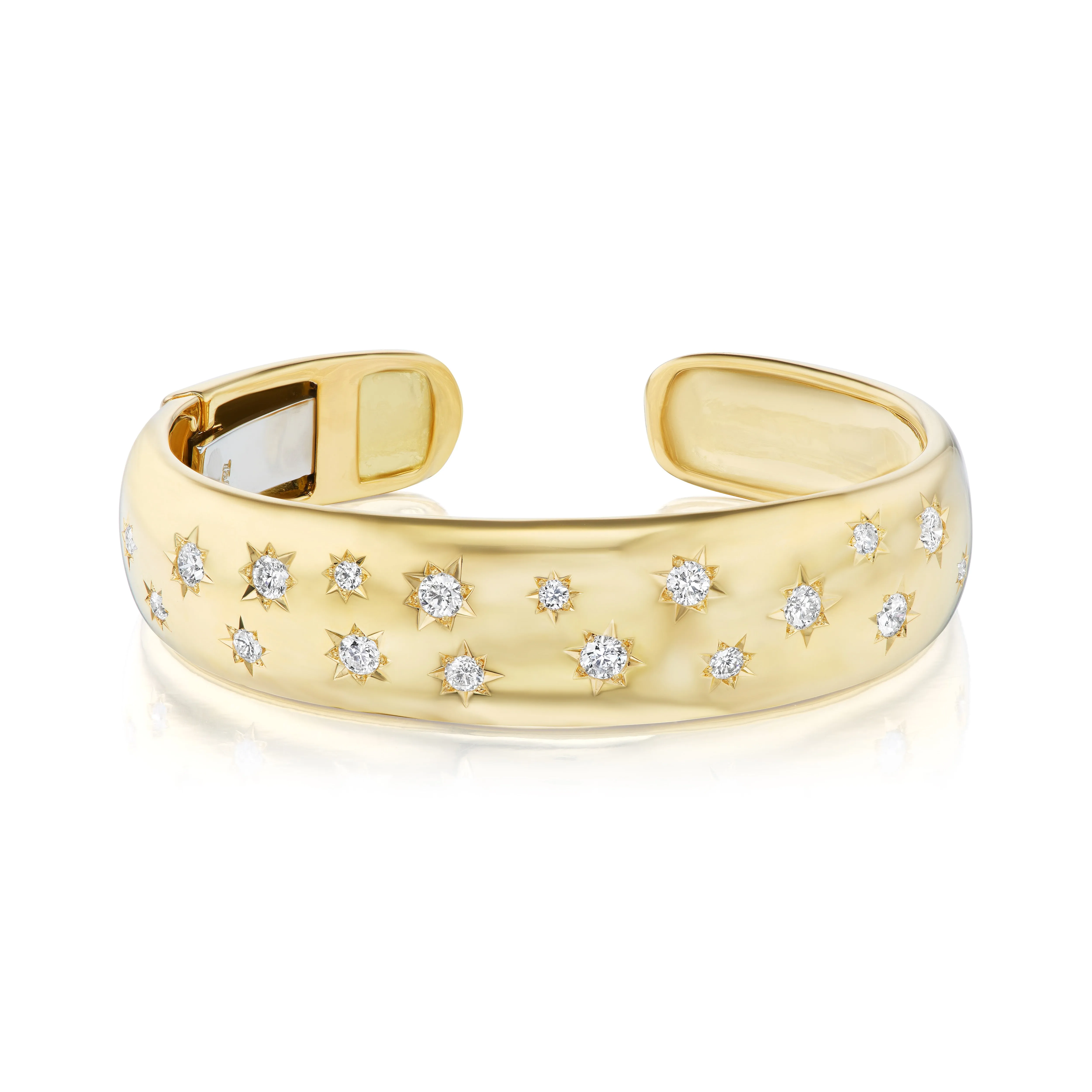 Star-Set Diamond Cuff Bracelet