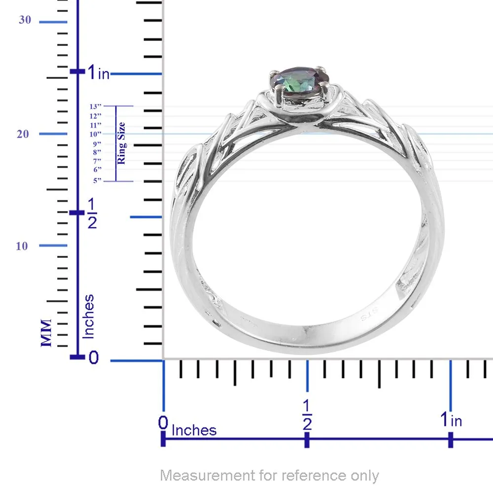 Sterling Silver Mystic Topaz Open Work Ring (Size 7 only)(0.65 cts.)