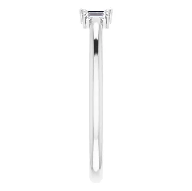 Straight Baguette 3/8 CTW Diamond Stacklable Ring
