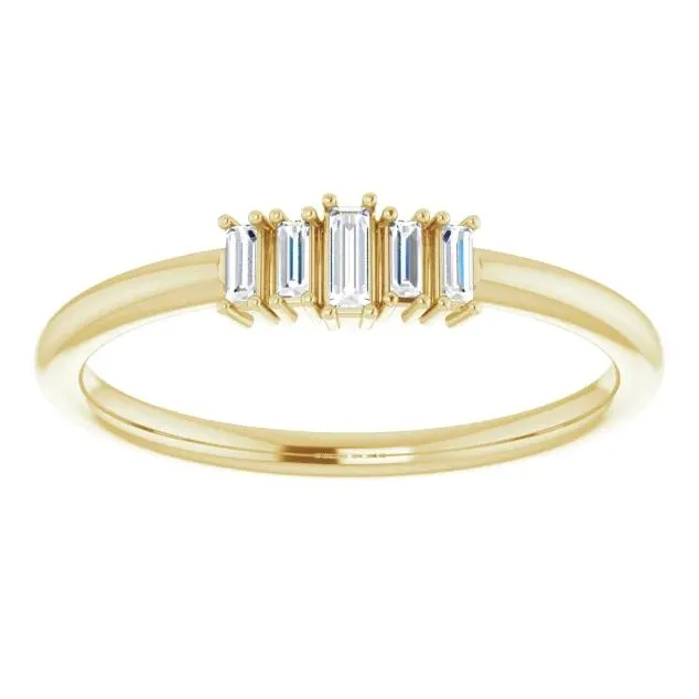 Straight Baguette 3/8 CTW Diamond Stacklable Ring