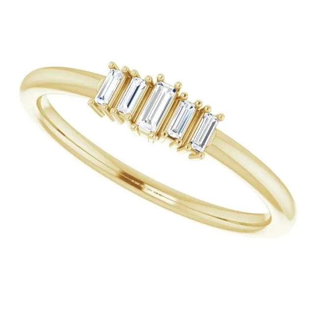 Straight Baguette 3/8 CTW Diamond Stacklable Ring