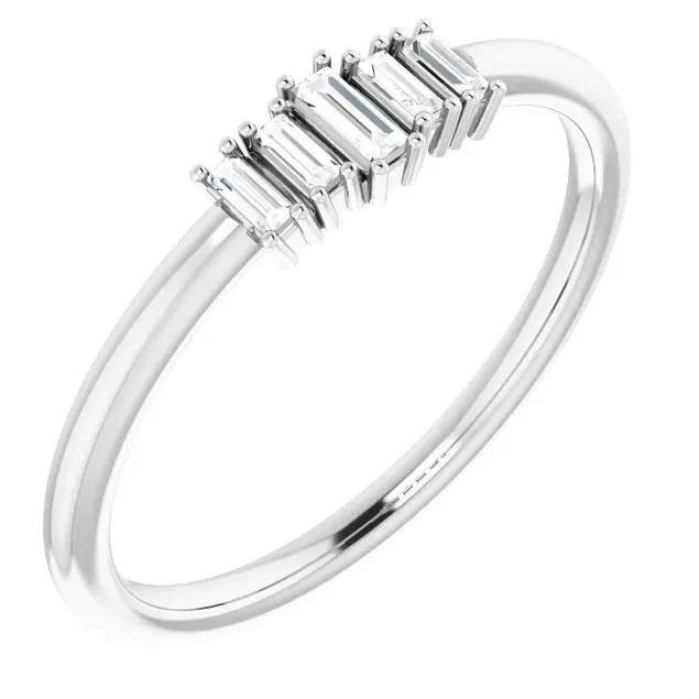 Straight Baguette 3/8 CTW Diamond Stacklable Ring