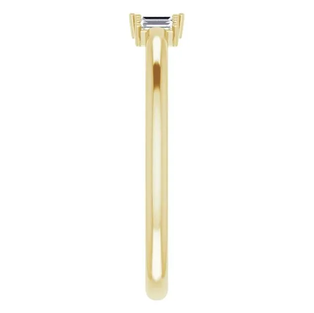 Straight Baguette 3/8 CTW Diamond Stacklable Ring
