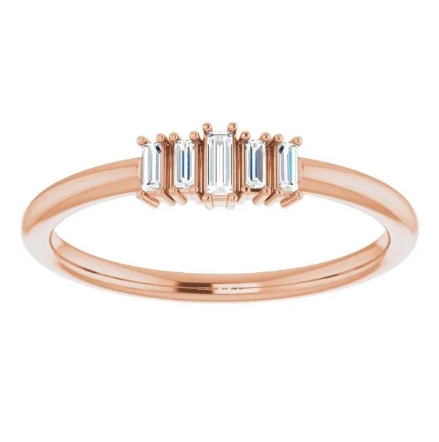 Straight Baguette 3/8 CTW Diamond Stacklable Ring