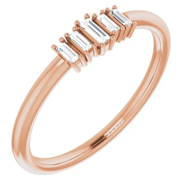 Straight Baguette 3/8 CTW Diamond Stacklable Ring
