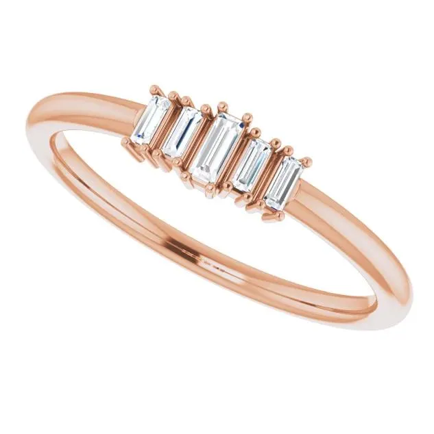Straight Baguette 3/8 CTW Diamond Stacklable Ring