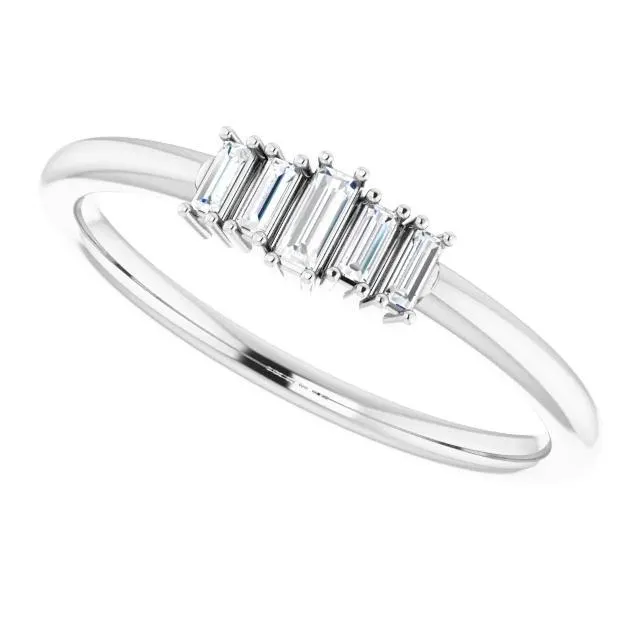 Straight Baguette 3/8 CTW Diamond Stacklable Ring