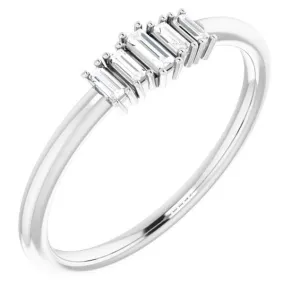 Straight Baguette 3/8 CTW Diamond Stacklable Ring
