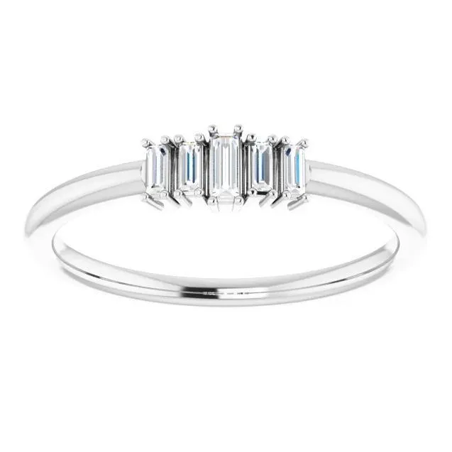 Straight Baguette 3/8 CTW Diamond Stacklable Ring