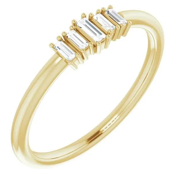 Straight Baguette 3/8 CTW Diamond Stacklable Ring