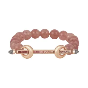 Strawberry Beryl & Peach Tourmaline Chakra Bracelet