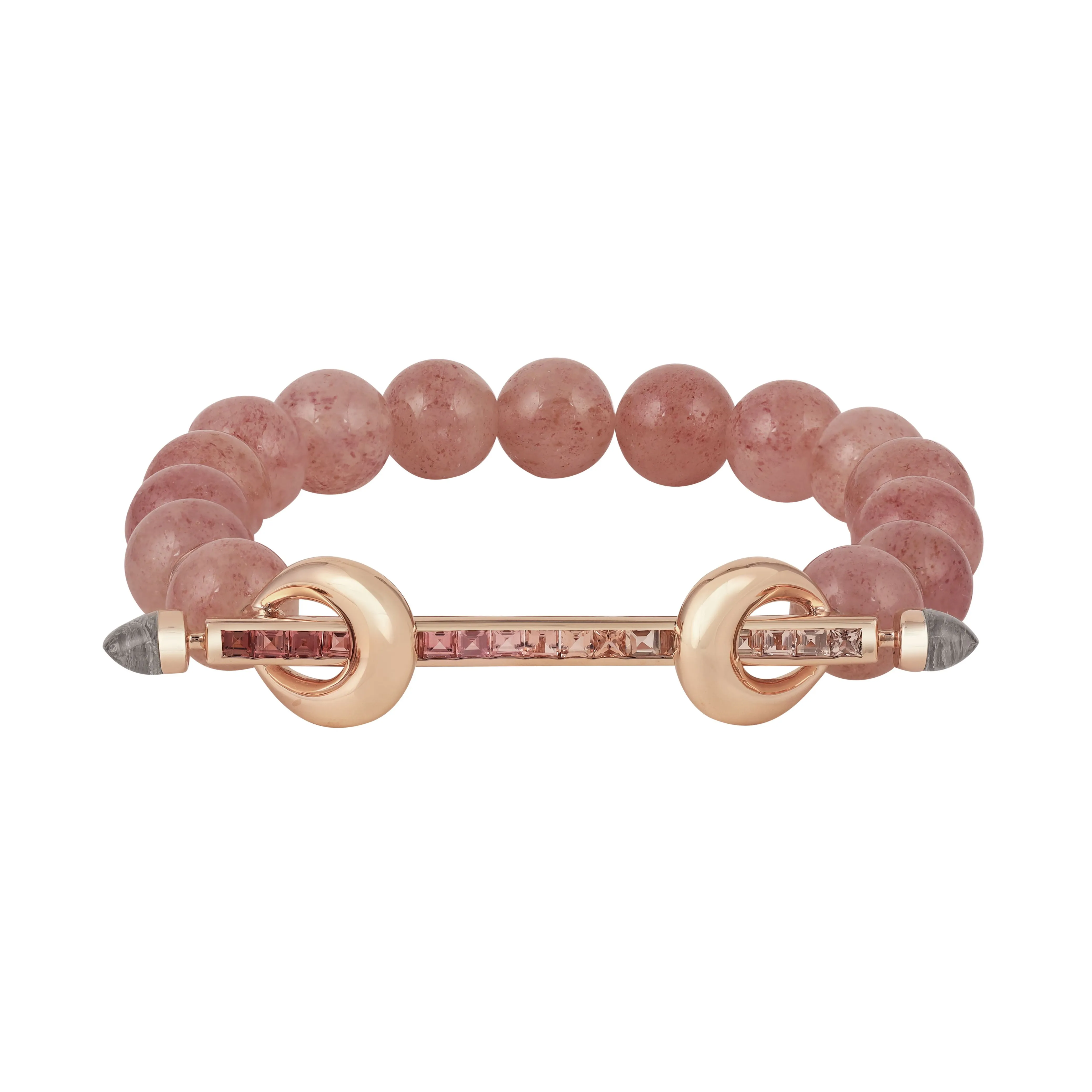 Strawberry Beryl & Peach Tourmaline Chakra Bracelet