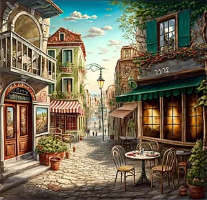 Street Diy Paint By Numbers Kits UK For Adult Kids MJ8560