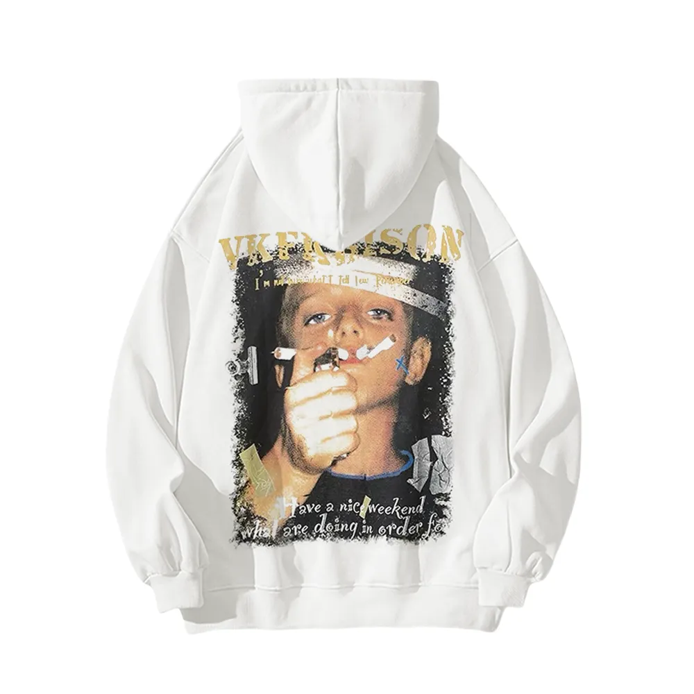 Street Smoking Boys Print  Hoodie