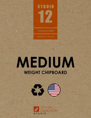 STUDIO 12 Chipboard Sheets. 8.5" x 11". MEDIUM .030”