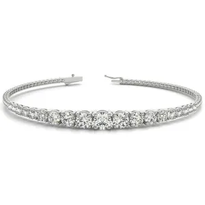 Stunning Tapered Moissanite or Diamond In-Line Bracelet
