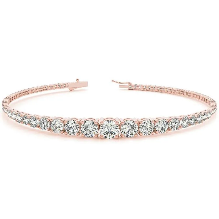 Stunning Tapered Moissanite or Diamond In-Line Bracelet