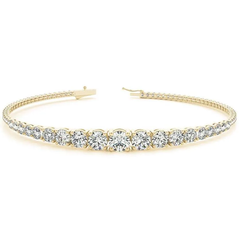 Stunning Tapered Moissanite or Diamond In-Line Bracelet