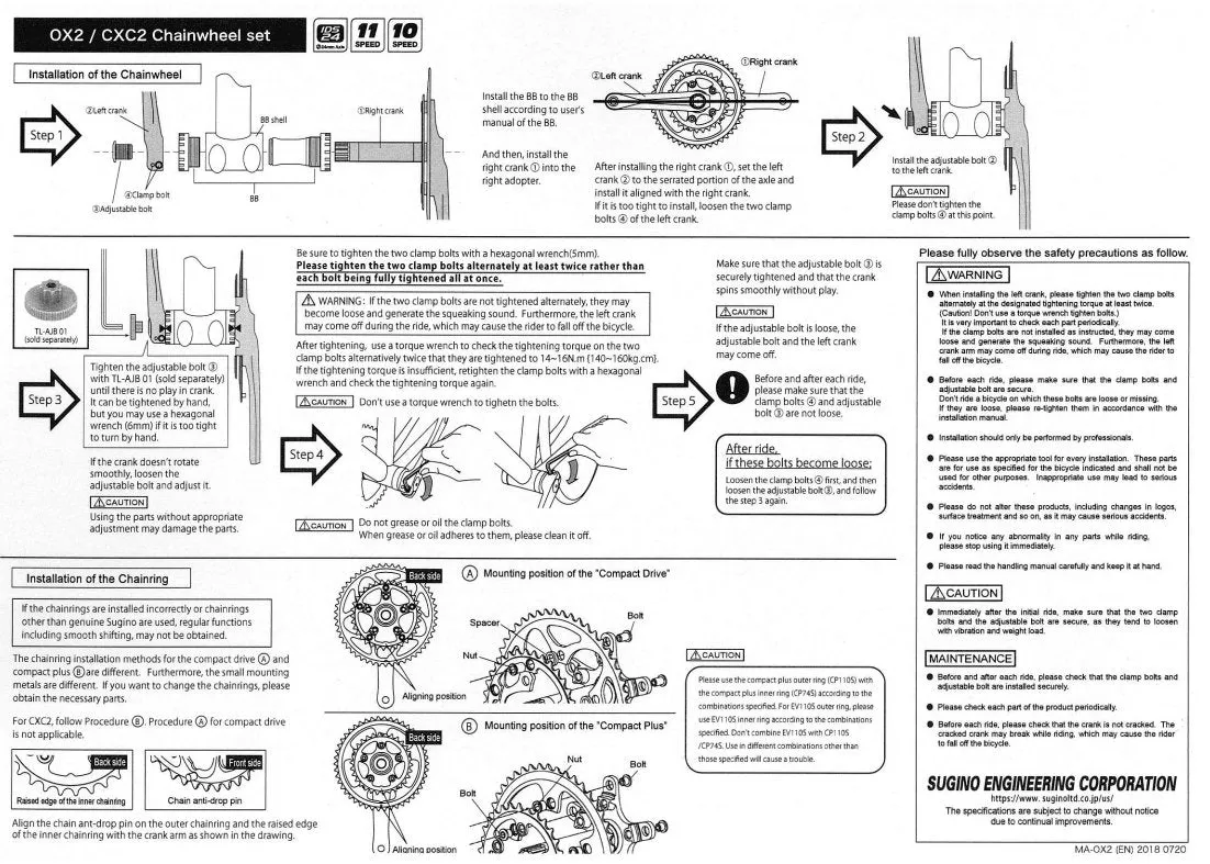 SUGINO OX2-901D Compact Plus  Crankset