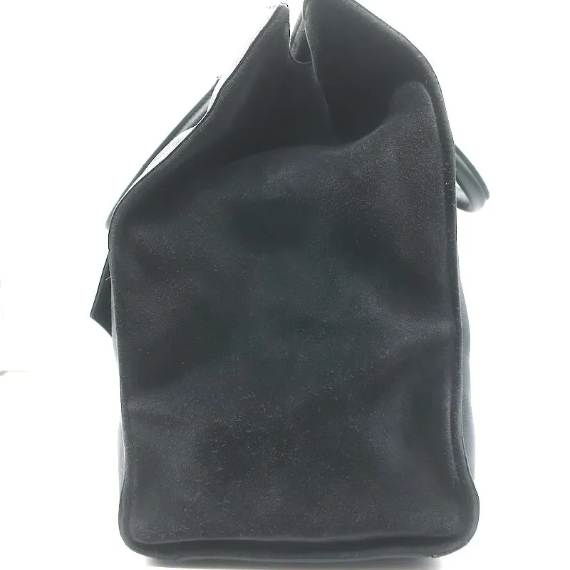 Thakoon Front-Pocket Tote Black Leather & Suede Large Shoulder Bag