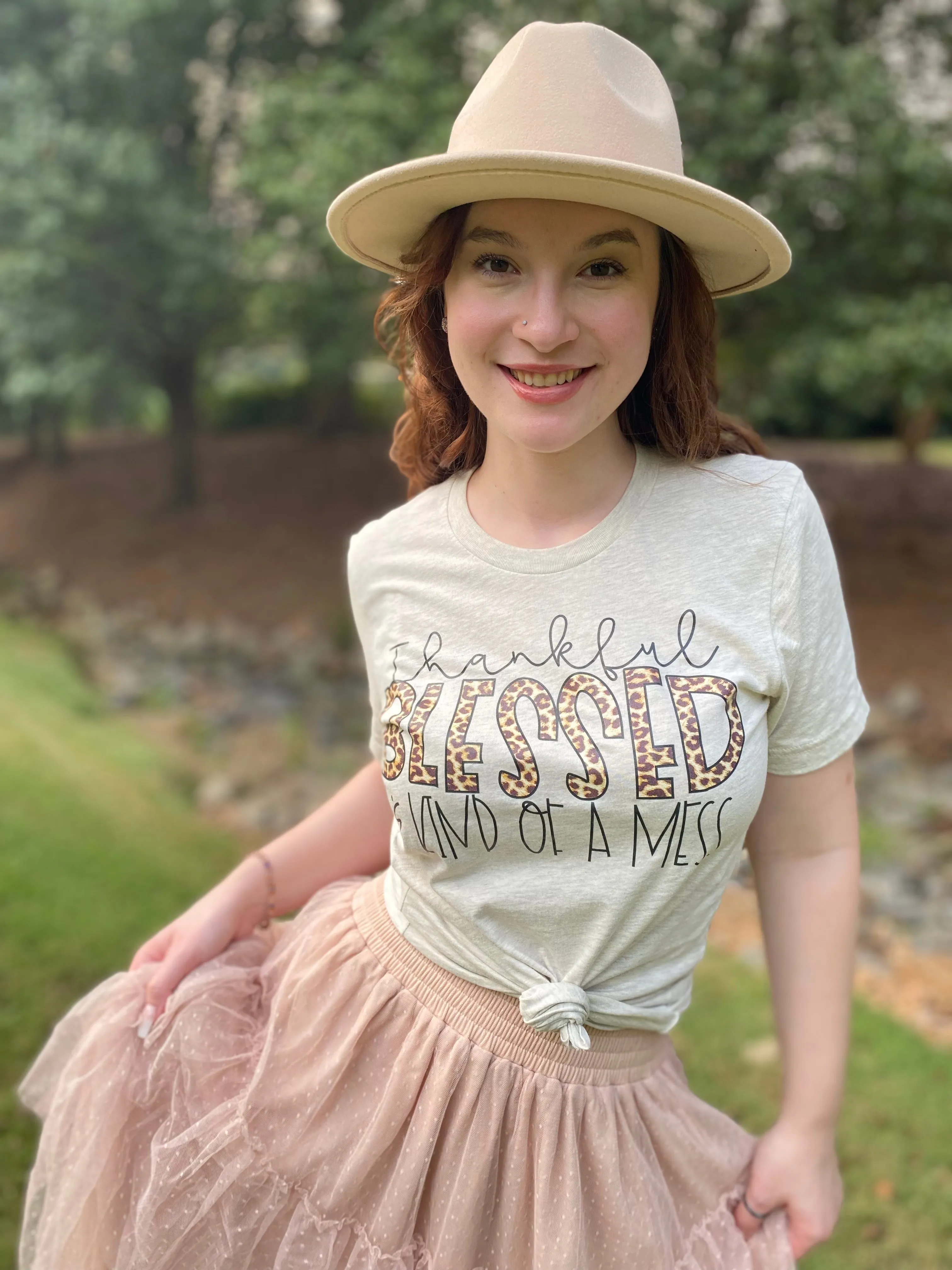Thankful Blessed & kind of a Mess Tshirt