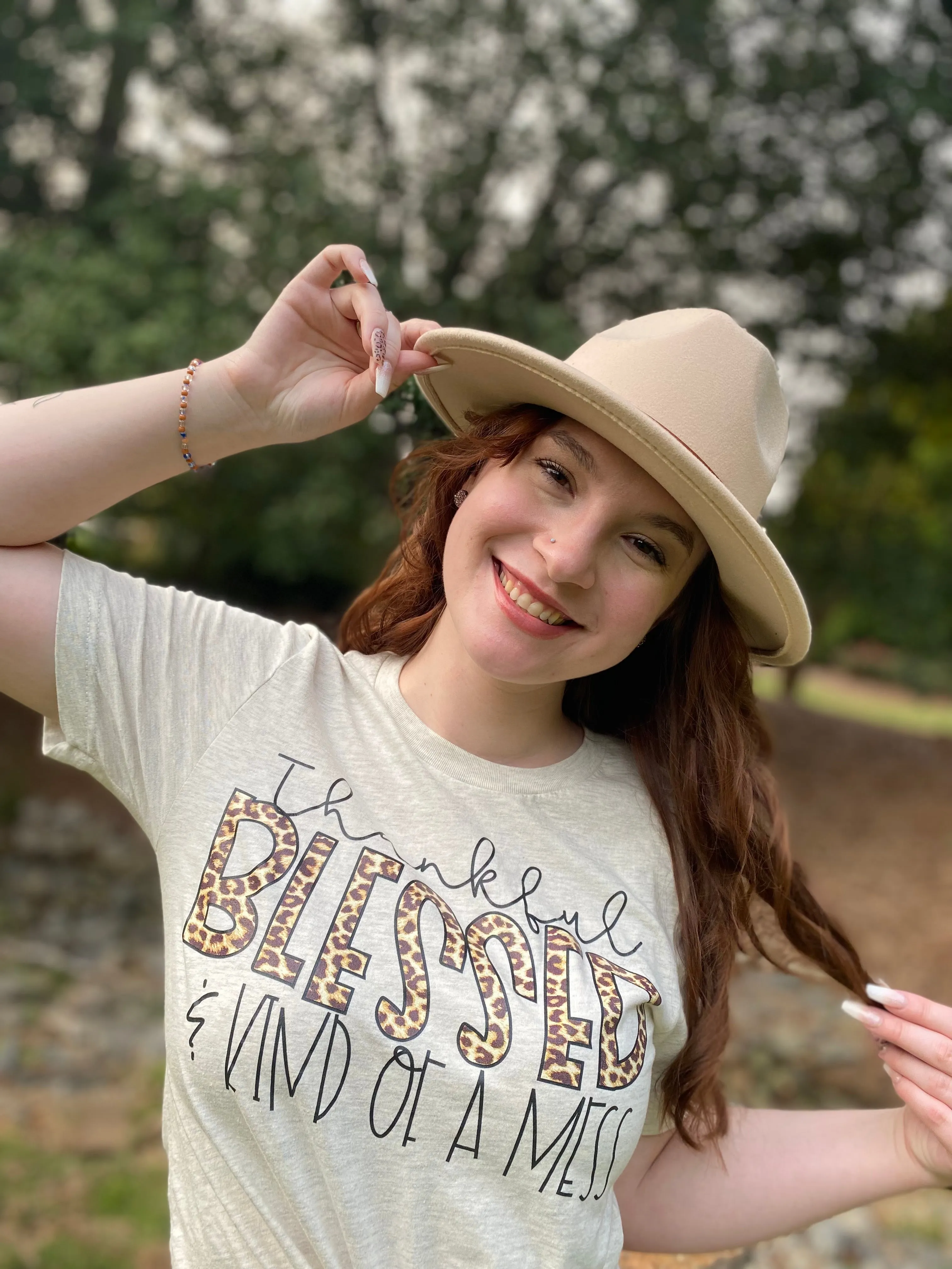 Thankful Blessed & kind of a Mess Tshirt