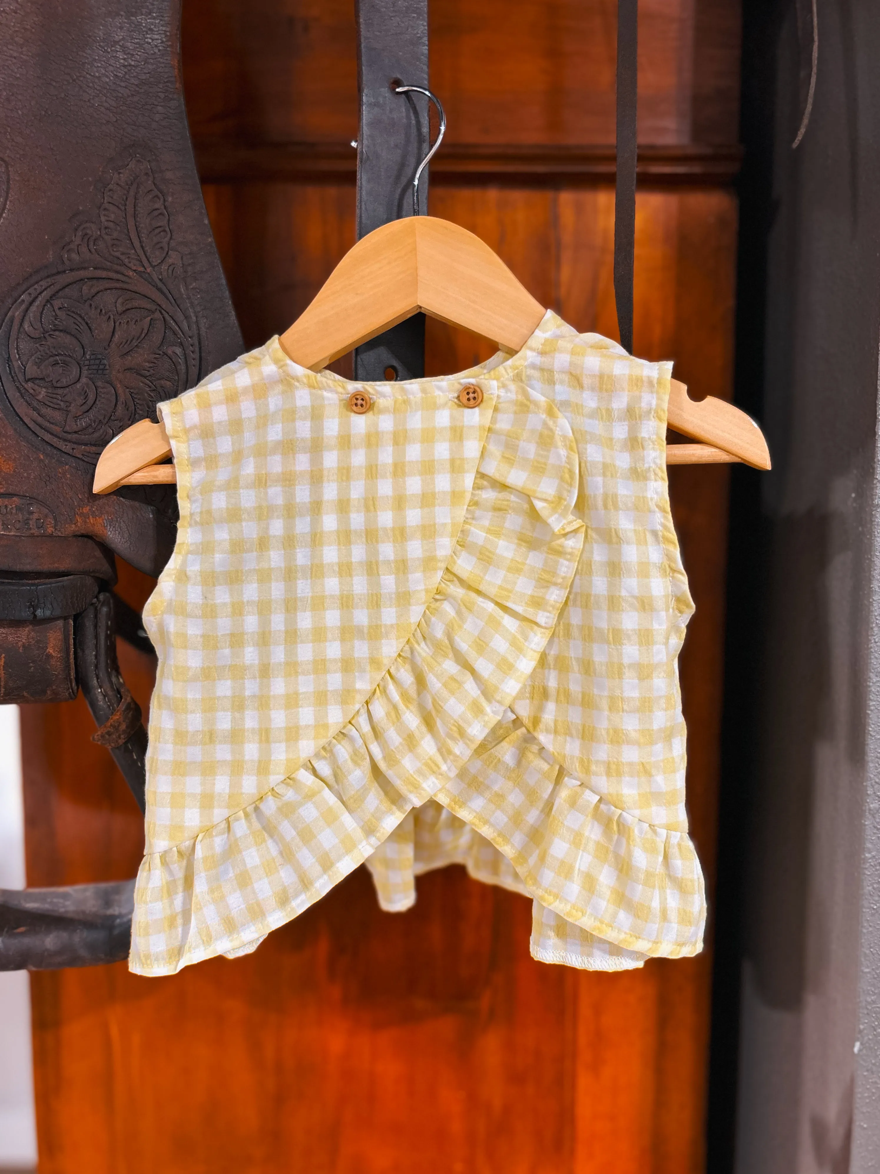 The Aria - Yellow Plaid Top & Bloomer Set (9-12Mo)