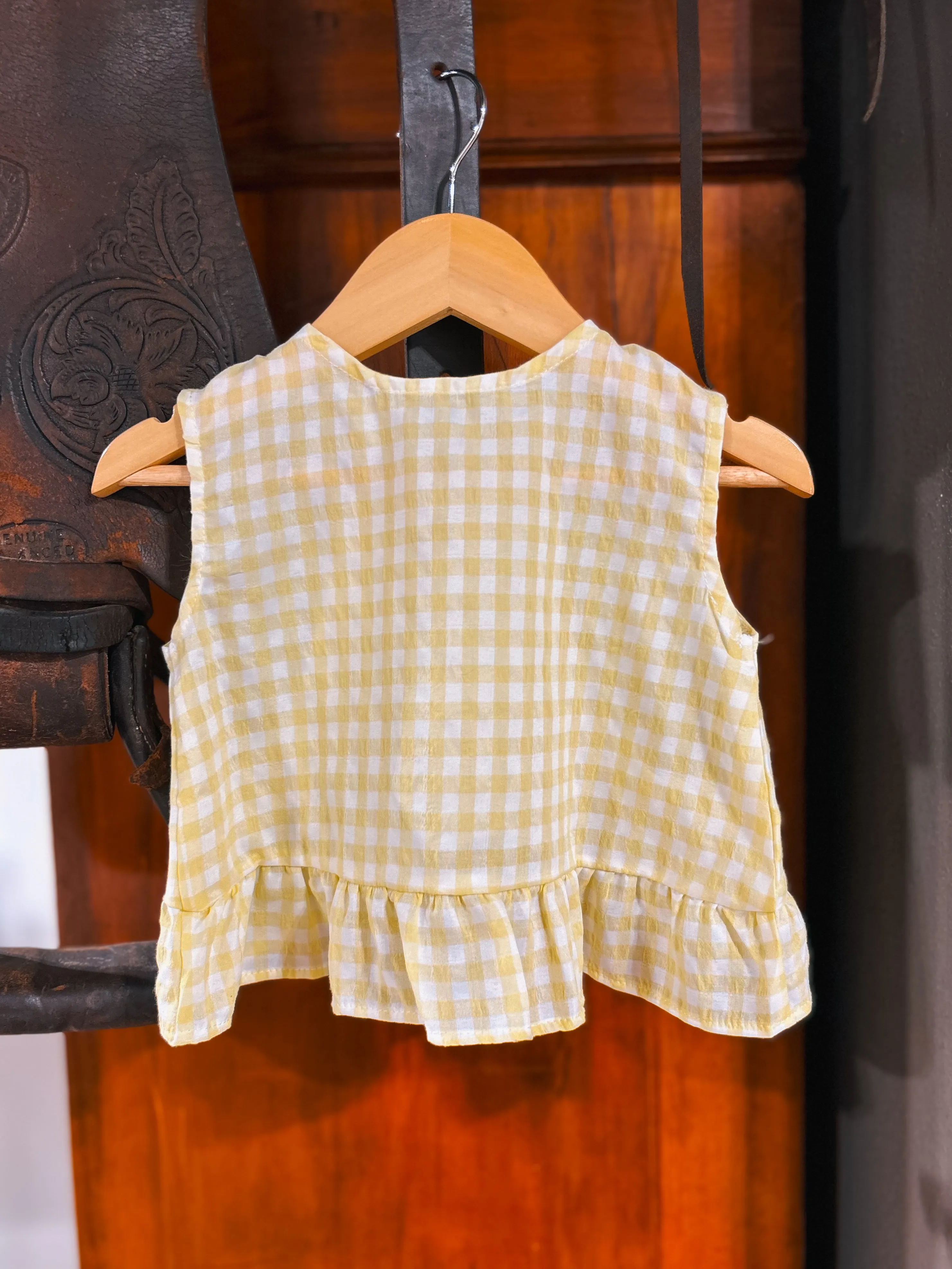 The Aria - Yellow Plaid Top & Bloomer Set (9-12Mo)
