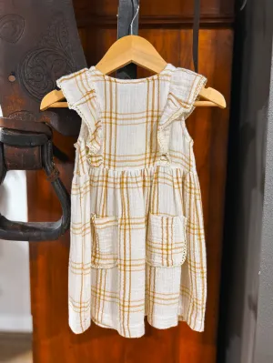 The Ellie Mustard Plaid Dress & Bloomer Set (12-18Mo)
