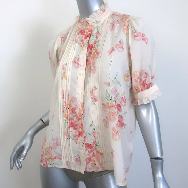 The Great The Fiddle Top Hillside Floral Print Size 0 Button-Front Blouse
