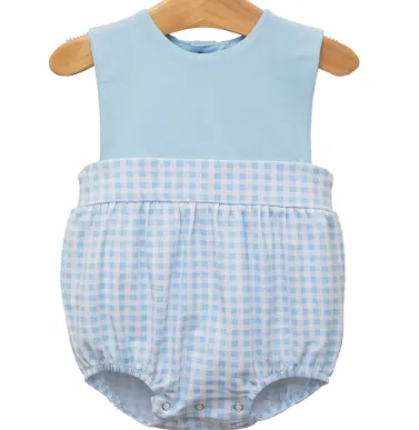 Thomas Sunsuit | Lt Blue Gingham