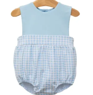 Thomas Sunsuit | Lt Blue Gingham